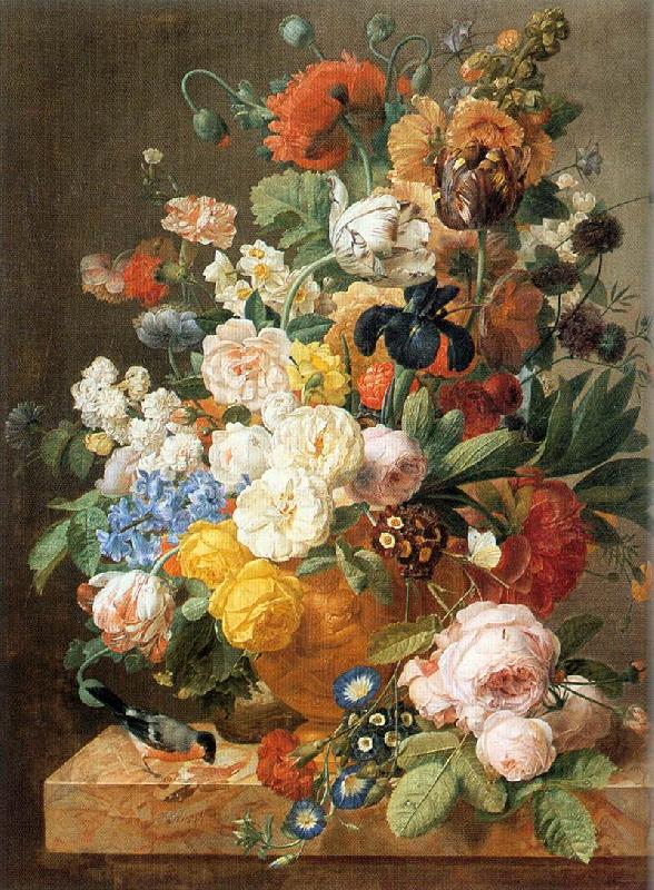 ELIAERTS, Jan Frans Bouquet of Flowers in a Sculpted Vase dfg